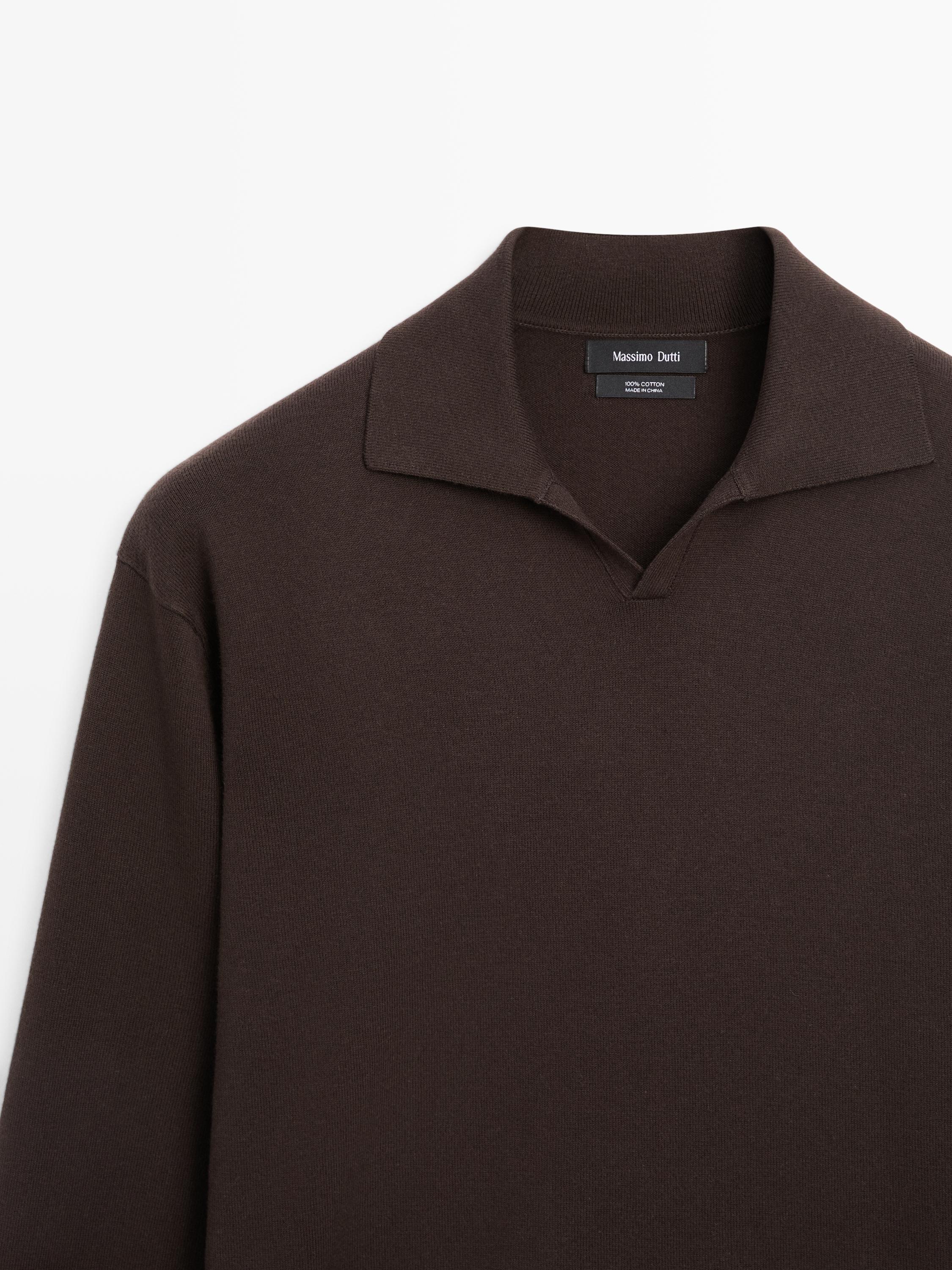 Pull polo en maille coton